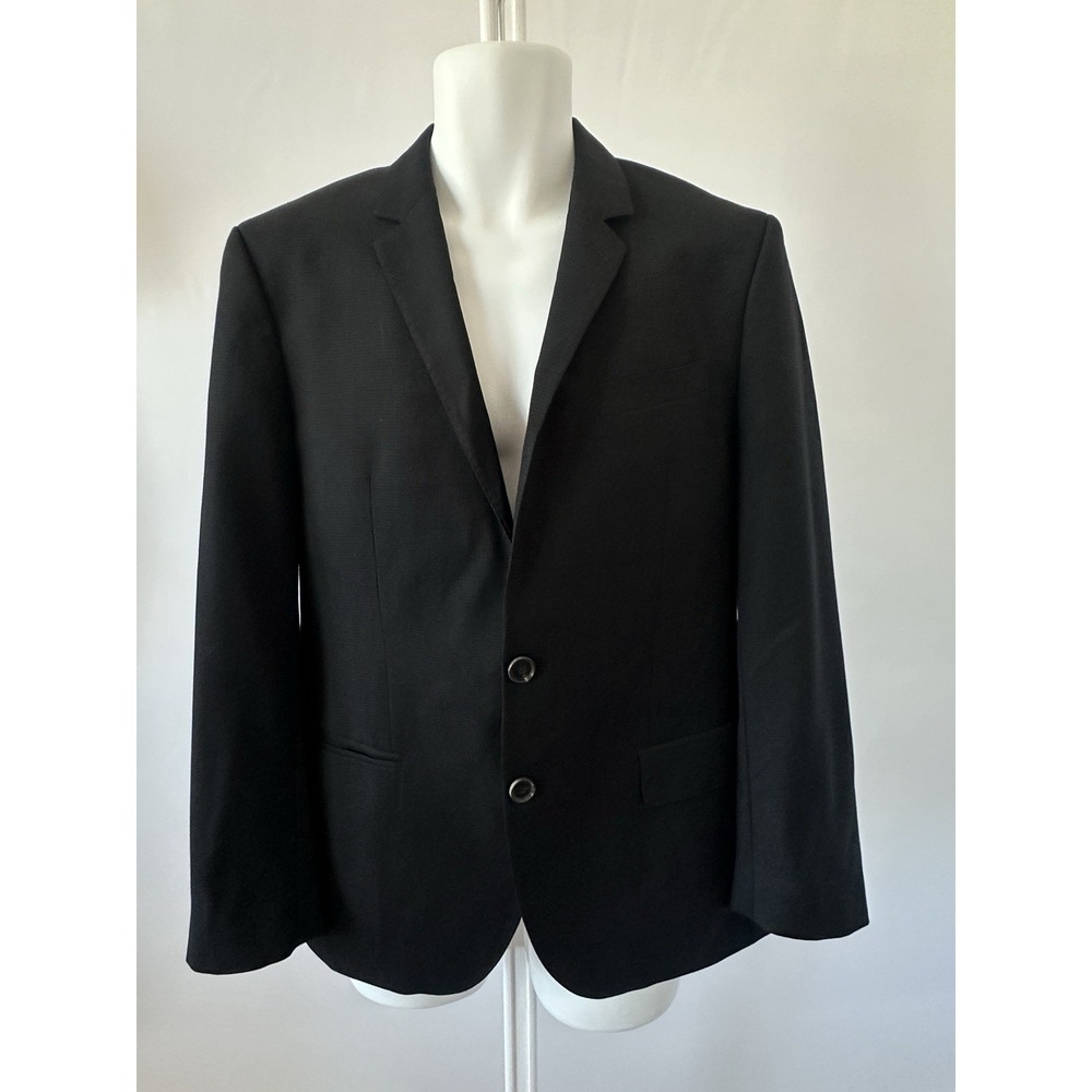BOSS Hugo Boss Hutch 3 Black Textured Wool Blazer, Sz: 38S (b41)